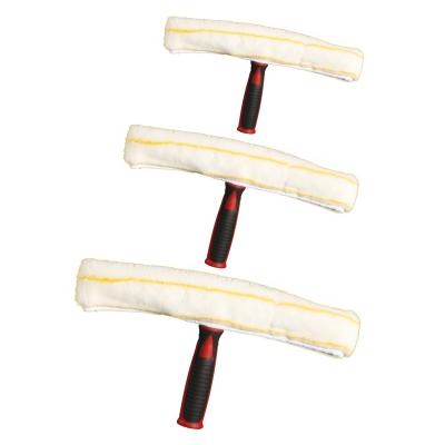 China New Head Professional Yellow Black Cotton Window Handle Window Glass Cleaning Brush Red Window Scraper for sale