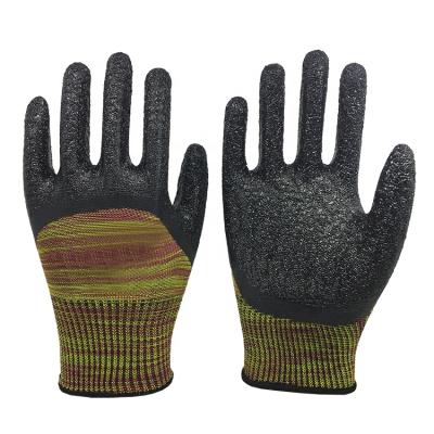 China Agriculture Polyester Liner With 3/4 Latex Coated Hand Safety Protective Gloves for sale