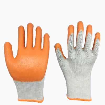 China Agriculture 10G Thread Polycotton Coating Cheap Smooth Latex Coated Work Gloves for sale