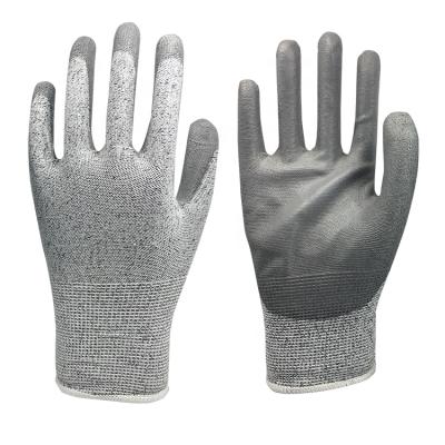 China Agriculture Cut Resistant Level 5 PU Coated Gloves For Protection Work Cut Gloves for sale