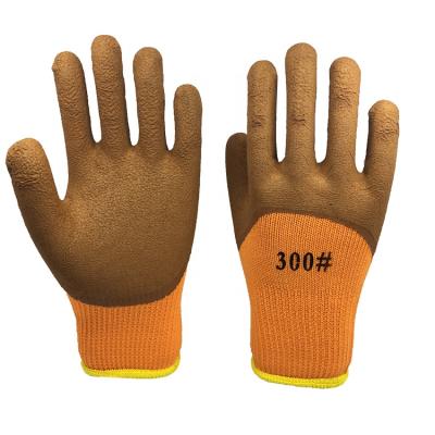 China Working glove napping winter en388 coated agriculture 7G terry polycotton coating latex foam finish for sale