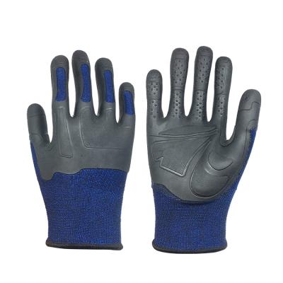 China New Agriculture Ware Spandex Fabric Shell With Antivibration PPE Coated Gloves for sale