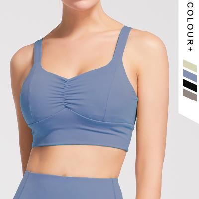 China New Breathable Beauty Back Yoga Straps Bra For Women With Quick Dry Fitness Shockproof Running Bra Vest Sports Bra for sale