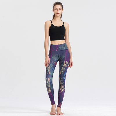 China Gym Sublimation Breathable Women 5 Different Graphics Printed Breathable Yoga Pants Yoga Gaiters for sale