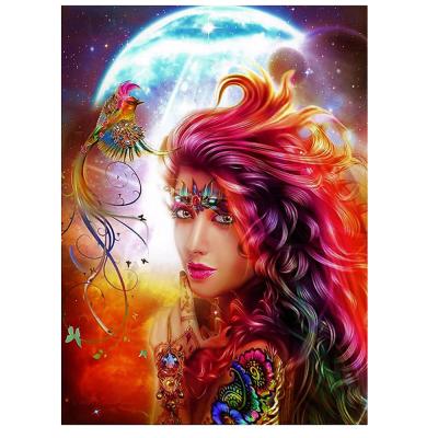 China Classic Popular Design Lady's Portrait 5D Diy Diamond Painting Animal Diamond Embroidered Mosaic Home Decor for sale