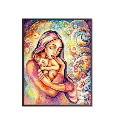 China Diamond Painting For Adults Kids 5d Colorful Abstract Custom Diamond Painting Mother And Child DIY Handmade Art Painting Wholesale CLASSIC for sale