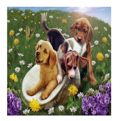 China Classic Diamond Crystal Art Painting On Canvas Diy Animals Diamond Painting Dog for sale