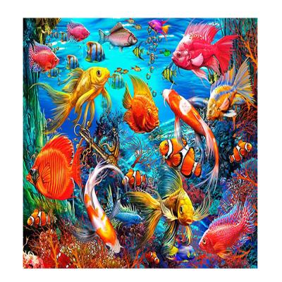 China Classic popular design of Diy Diamond Painting Animal Ocean Fish Coral Embroidery Picture Diamond Mosaic for home decor for sale