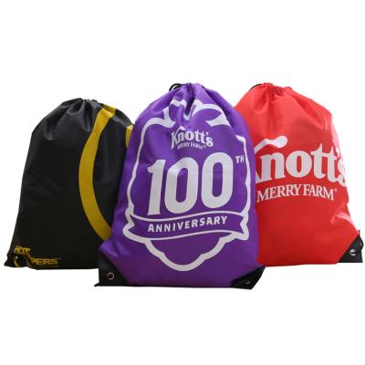 China Fashion Wholesale Fashion Football Custom Logo Fitness Basketball Drawstring Backpack Waterproof Polyester Nylon Gym for sale