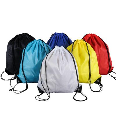 China Wholesale Fashion Durable Nylon 420D Polyester Recycle Kids Football Gym Large Drawstring Backpack for sale