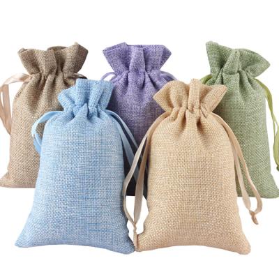 China Eco-Friendly Handmade Drawstring Craft Ribbon Rope Wedding Jewelry Burlap Muslin Drawstring Gift Bag Canvas Small Pouch for sale