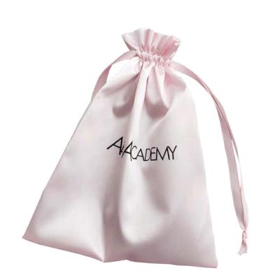 China Wholesale Recyclable Custom Drawstring Logo Silk Pouch Clothing Shoe Drawstring Satin Dust Bag With Ribbon for sale