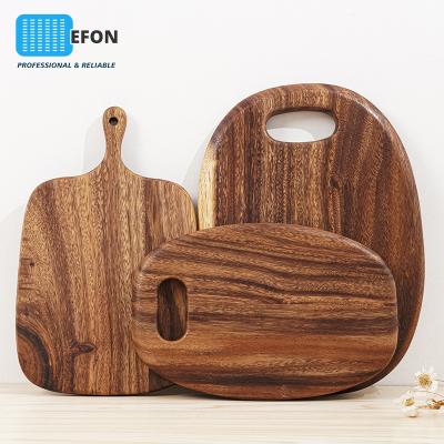 China Creative Japanese Literary Wholesale Wooden Chopper Acacia Wood Color Bread Board Viable Board Pizza Board for sale