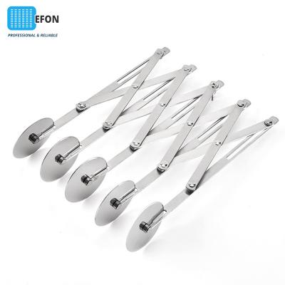 China Efon viable 3/4/5/6/7 340 stainless steel pizza wheel knife smooth telescopic rotary multifunctional pizza slicer pizza wheel for sale