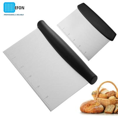 China Efon Good Quality Stainless Steel Dough Cutter Rectangular Kitchen Dough Cutter Scraper Cutter Rectangular Baking Cutter for sale