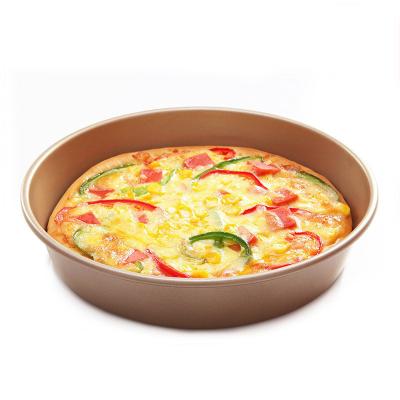 China Efon Viable 9 Inch Carbon Steel Aluminum Alloy Pizza Pan Non-Stick Deep Round Cake Bread Baking Pan Pan for sale