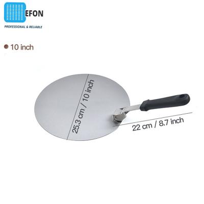 China Efon viable 10/12 inch short stainless steel pizza shovel pizza shovel handle round plastic peel paddle pizza shovel tools for sale