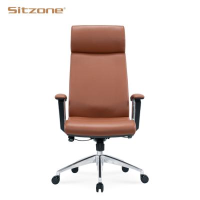 China Hot Sale Adjustable (Height) Adjustable Executive Back Leather High Chairs Home Office Chairs for sale