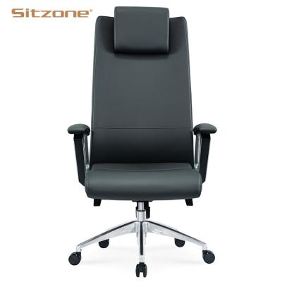 China Executive Boss Office Leather Chair Swivel (Height) High Back Adjustable Ergonomic Comfortable Adjustable Arms for sale