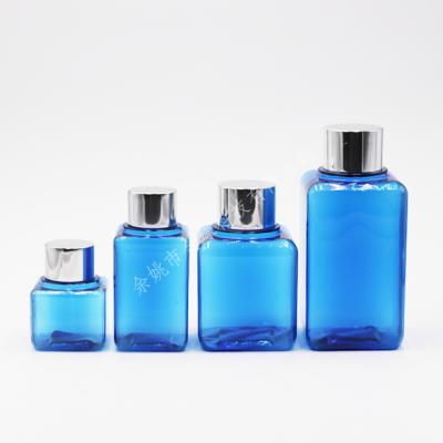 China Small Cosmetic Empty Plastic Shampoo Bottle 30ml 60ml 100ml 150ml Square Bottle For Cosmetic Essential Oil for sale