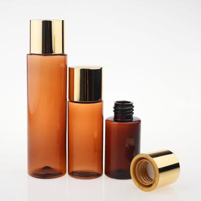 China Personal Care New Design 100ml 80ml 60ml 50ml 40ml PETG Essential Oil Amber Plastic Bottle With Screw Cap for sale