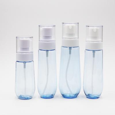 China 60ml 80ml 100ml Shape PETG Cosmetic Oval Plastic Cosmetic Spray Bottle Fine Mist Make Up Water Sprayer Bottle for sale