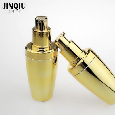 China Personal Care Custom Printed Luxury Cosmetic Lotion Pump Bottle With Gold Cap for sale