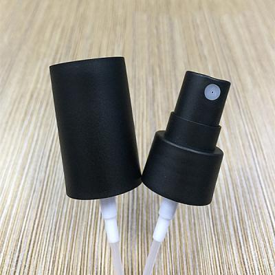 China Non Spill Black Matte Finger Plastic Fine Mist Sprayer 20/410 For Cosmetic Bottle for sale