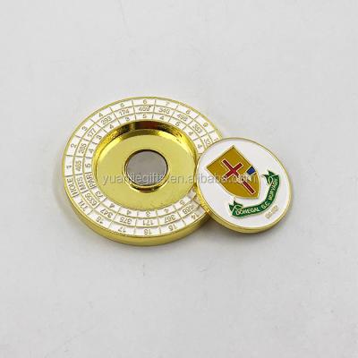 China 40mm Coin With Course Scorecard Best Gifts 40mm Coin For Golf With Custom Full Color Logo for sale