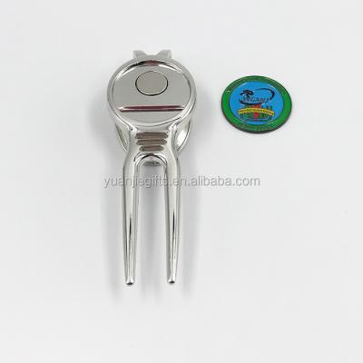 China Popular Golf Sports Golf Throwing Fork With Custom Logo Ball Marker for sale