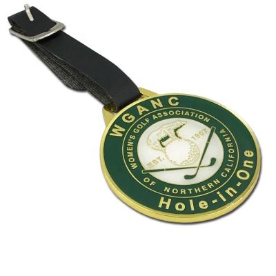 China Gift or Decoration China Manufacture Embossed Custom Logo Golf Bag Tag With Leather Wristbands for sale