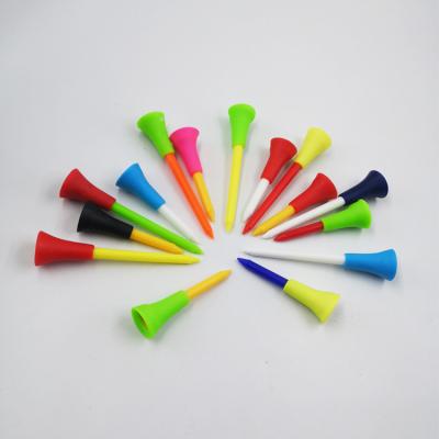 China Rubber Plastic Tees +plastic Heads Bulk Sale Colors Golf Tees With Rubber 500 Pcs An Opp Bag Mixed Colors CN; GUA YJGT 2020120401 17mm YJ for sale