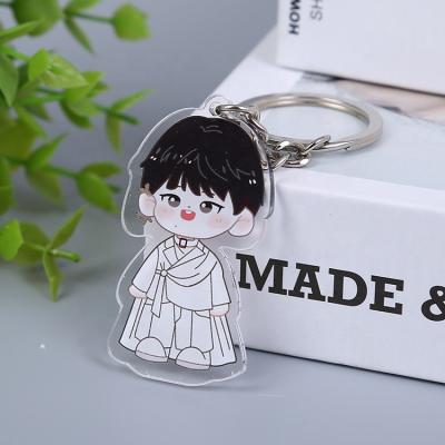 China Stand Up Key Popular Selling Clear Double Sided Printed Anime Key Chain / Customized Anime Charm Key Chain for sale