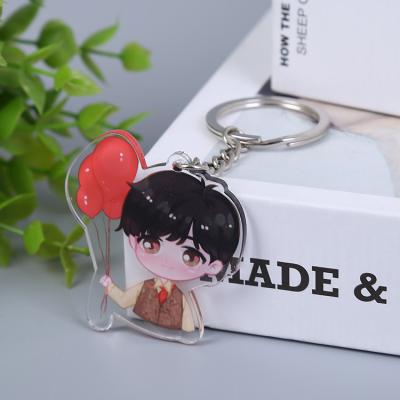 China Stand Up Key Cheap Wholesale Custom Clear Printed Acrylic Plastic Anime Key Chain for sale