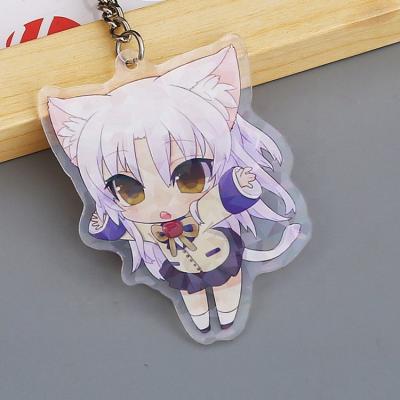 China Hold Key Fashion Acrylic Key Chain Hologram Anime Printed Glitter Key Chain Acrylic Charms Acrylic Key Chain for sale