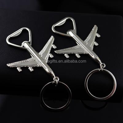 China Promotional Europe 3D Airplane Bottle Opener Keychains / Bottle Opener Key Tags for sale