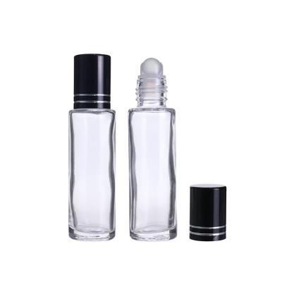 China Clear 15ml Cosmetic Roll On Glass Vial Cosmetic Packaging Bottle Eye Essential Oil Massage Bottle Skin Care Serum for sale