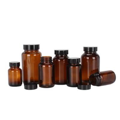 China 1000ml Bottle Glass Capsule Bottle Cap Amber Glass Medicine Health Care Bottle for sale