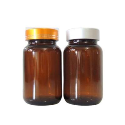 China Factory direct wholesale medicine 75ml health care product bottle cap amber glass bottle for sale