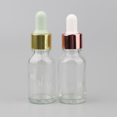 China 5ml 10ml 15ml 20ml 30ml 50ml 60ml 100ml Clear Cosmetic Bottle Clear Essential Oil Dropper Bottle Emulsion Glass Bottle for sale