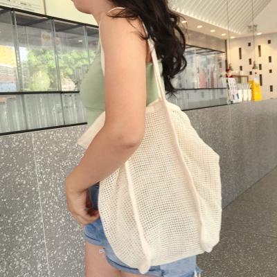 China Beach Bag Lager Capacity Summer Cotton Tote Bag With Hand Beach Net Outdoor Tote Bag For Women for sale