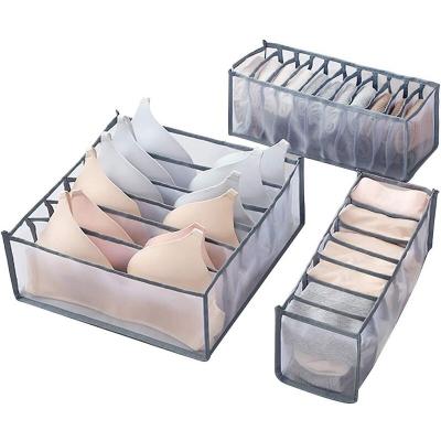 China Foldable Drawer Storage Boxes Mesh Bra Shoe Storage Box Fashion Socks Bedroom Cabinet Storage Box Household Underwear 6/7/11 for sale