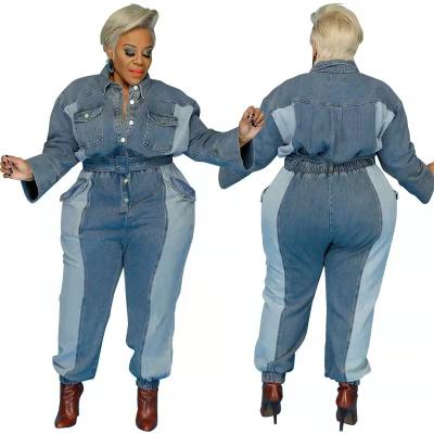 China Viable hot sales overalls patchwork jeans overalls 5xl women clothing plus size dresses for fat women for sale