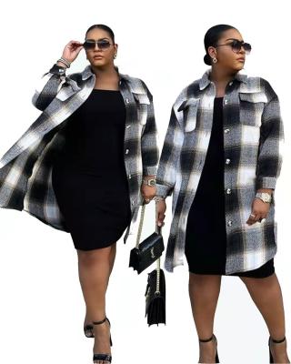 China High quality hot sale viable women winter clothes fashion plaid jacket thicken long coat plus size women's coats for sale