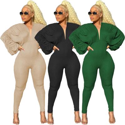 China 2021 Sustainable Trending Women's Item Large Pit Jumpsuit Women Butterfly Sleeve Draped Overalls for sale