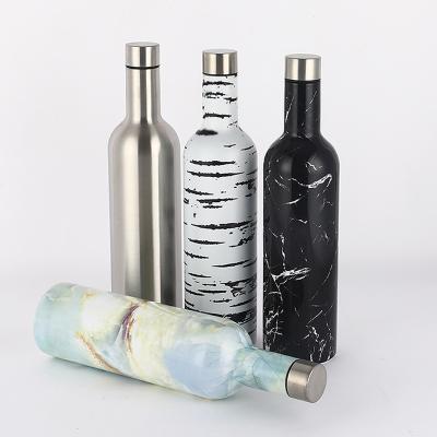 China Double Wall Vacuum Flask 25oz Red Wine Flask 750ml Stainless Steel Wine Bottle Holder Minimalist Creative Custom Red Wine Cooler for sale