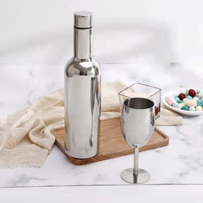 China Minimalist 500ml/750ml most popular double wall stainless steel vacuum flask insulation red wine water bottle thermos for sale