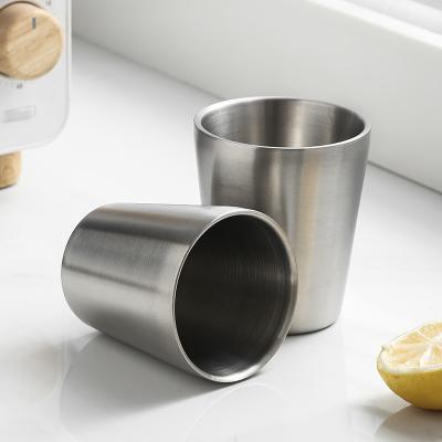 China Stainless Steel Double Wall Cup Rotisserie Beer Mug Disposable Tea Cup Beverage Cup Frosted Gold Cold Drink Cup for sale