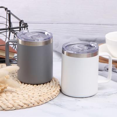 China Sustainable Double Wall Vacuum Insulated Coffee Tumbler Stainless Steel Coffee Cup Mug With Lid And Handle for sale