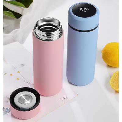 China Double Vacuum Insulation 350ml Paint Tumbler Stainless Steel Smart PORTABLE Rubber Water Bottle With Led Temperature Display for sale